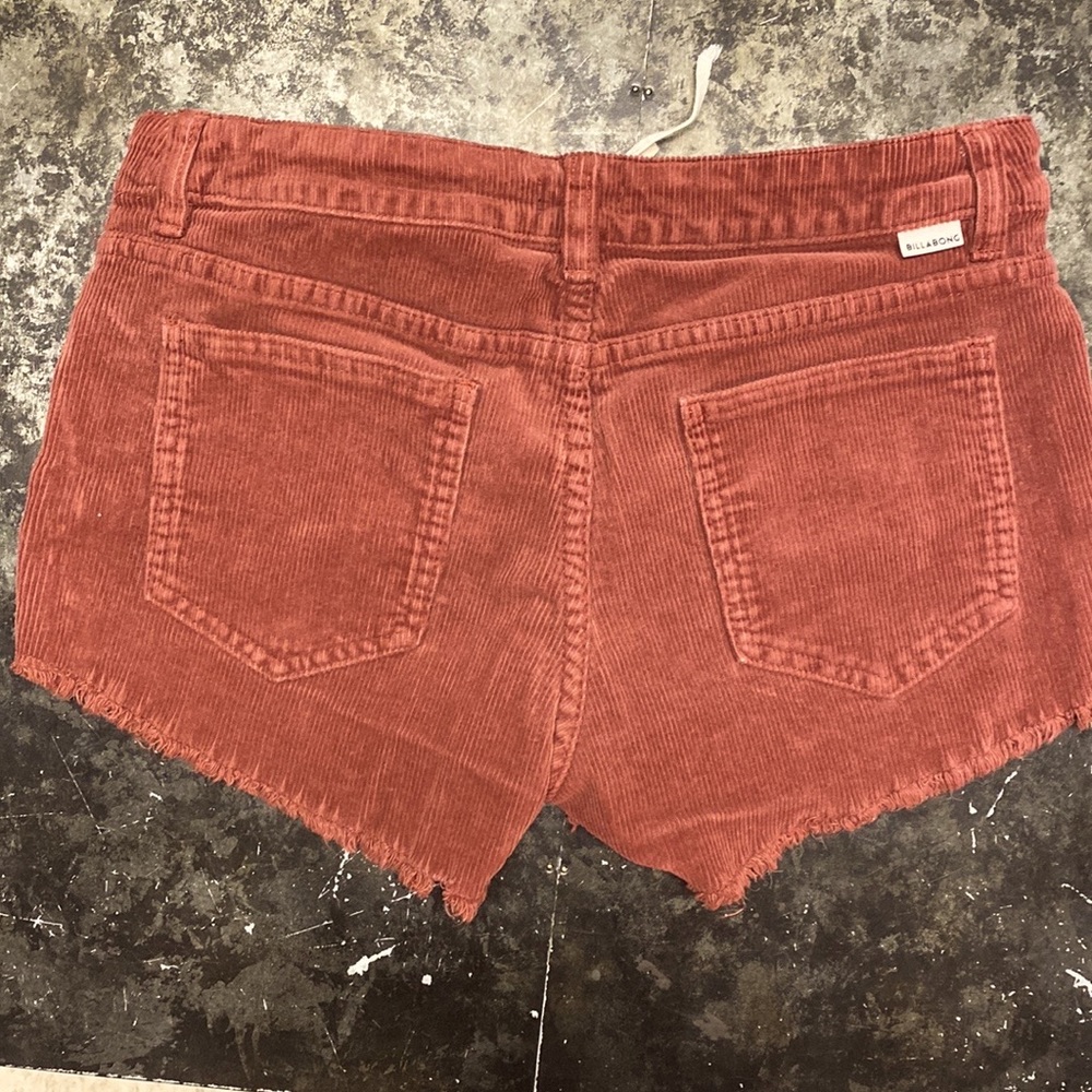 Billabong Cut Off Corduroy Shorts size 26 rust